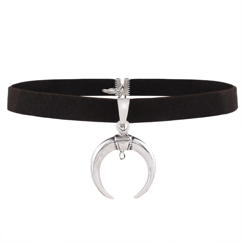 Vòng Cổ Choker Nữ Chất Liệu Da Pu Màu Đen