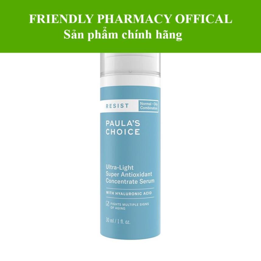Serum Paula’s choice resist ultra-light super antioxidant concentrate 30ml chống lão hóa cho da dầu