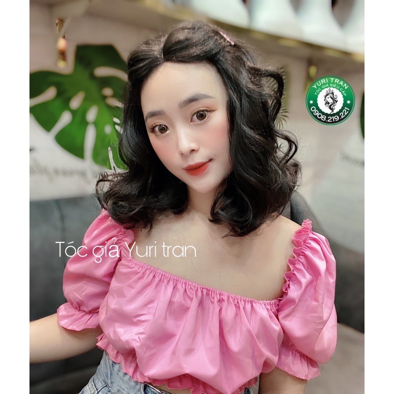 TÓC GIẢ NGUYÊN ĐẦU SIÊU DA ĐẦU XOĂN SÓNG TO NGẮN 30cm YURI VỪA VỀ SIÊU XINH LUÔN Ạ