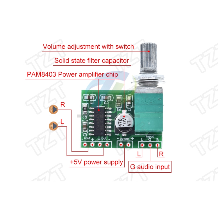 Bảng Mạch Khuếch Đại Âm Thanh 2 Kênh Pam8403 5v Chất Lượng Cao | BigBuy360 - bigbuy360.vn