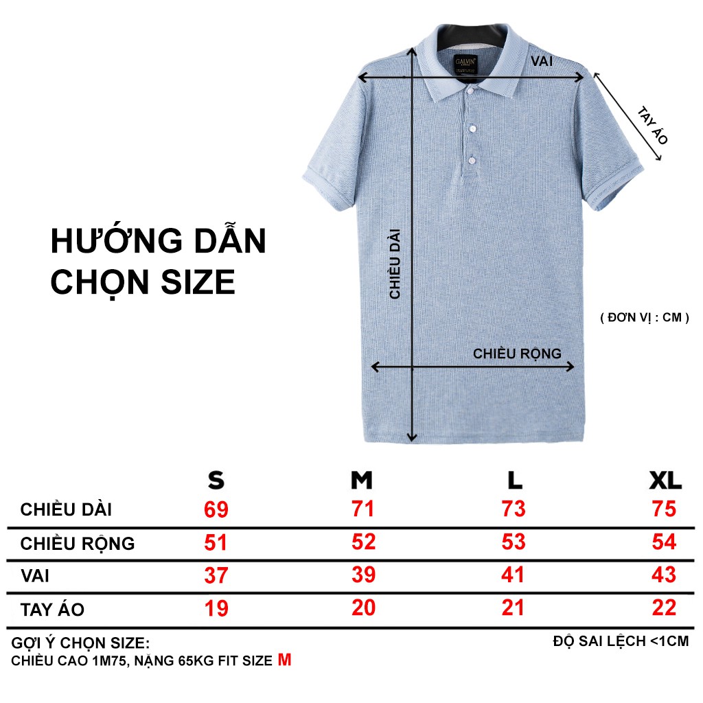 Áo thun polo nam có cổ Galvin bộ nhiều màu chất cotton co giãn PLGV47 | BigBuy360 - bigbuy360.vn