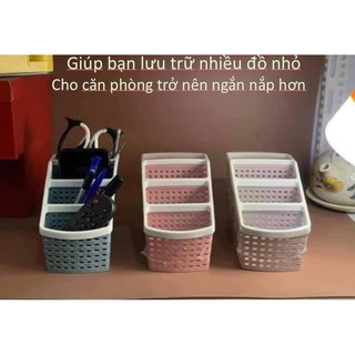 Combo 2 Khay để đồ tiện ích 4 ngăn - khay để đồ văn phòng