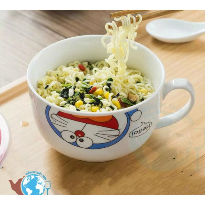 Ca ly sứ ăn mỳ kèm nắp nhựa