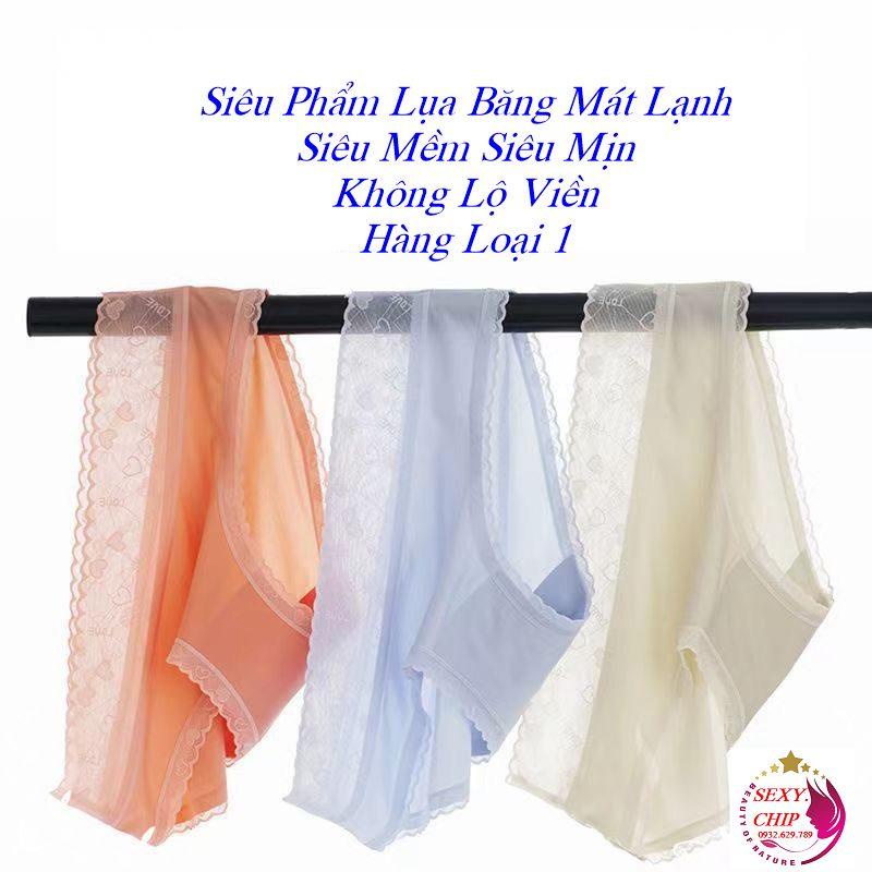 Quần Lót Lụa Băng Tàng Hình Kết Hợp Ren Lưới Cạp Cao Kháng Khuẩn Không Lộ Viền Hàng Loại 1