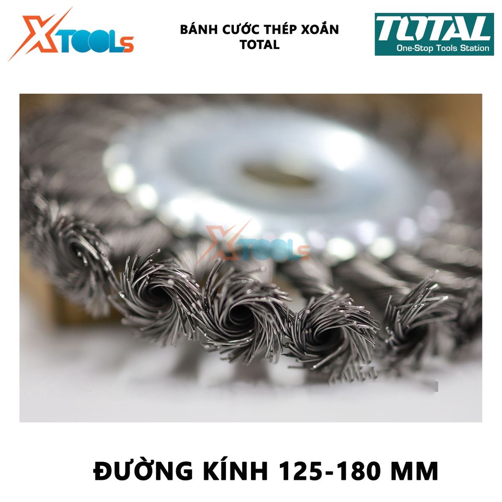 Bánh cước thép xoắn TOTAL | bánh mài cước thép xoắn đĩa tròn đường kính 125mm - 180mm. [CHÍNH HÃNG] [XTOOLs]