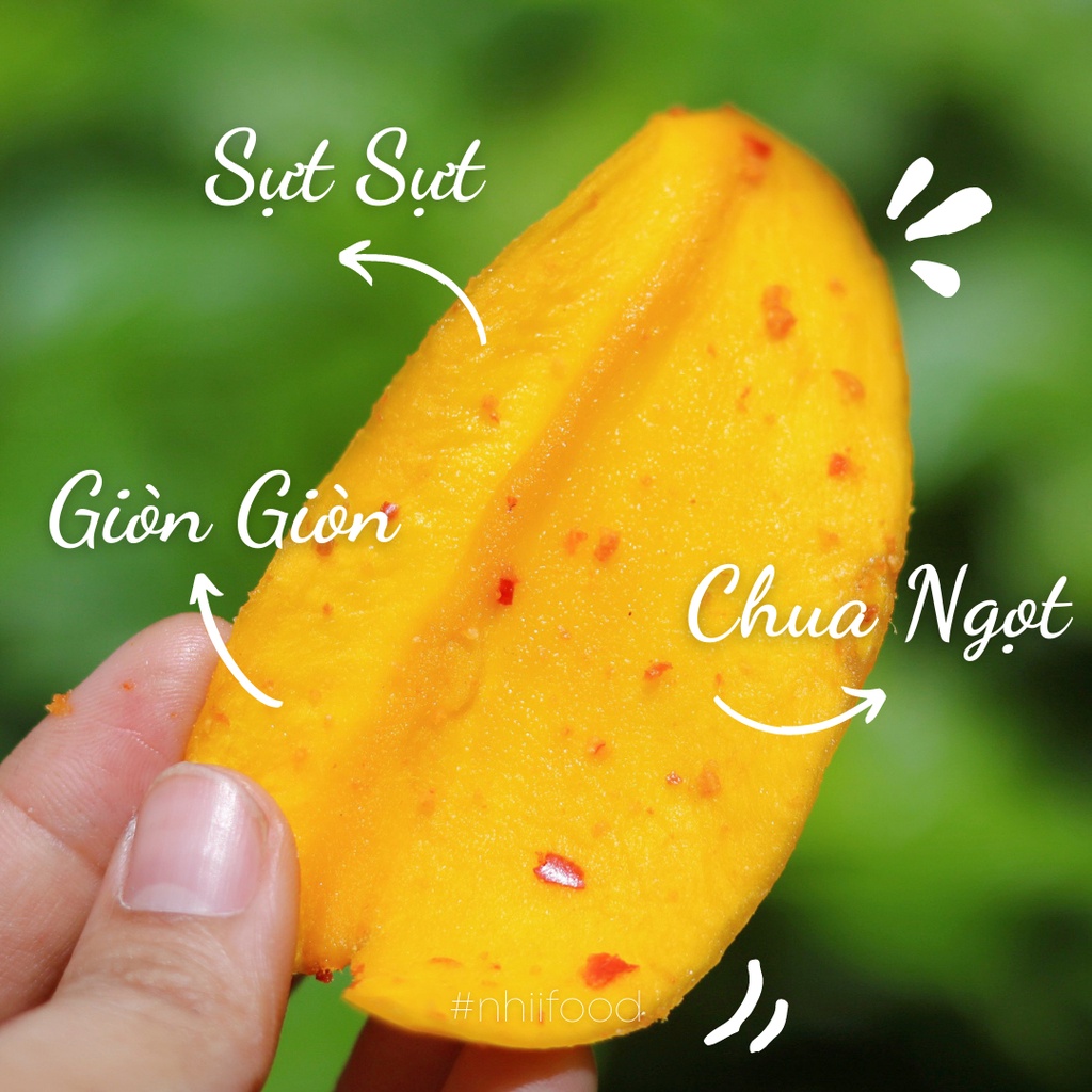 Xoài sấy dẻo không đường loại 1, Xoài sấy muối ớt hũ 500gr NHII FOOD thực phẩm sạch nhà làm