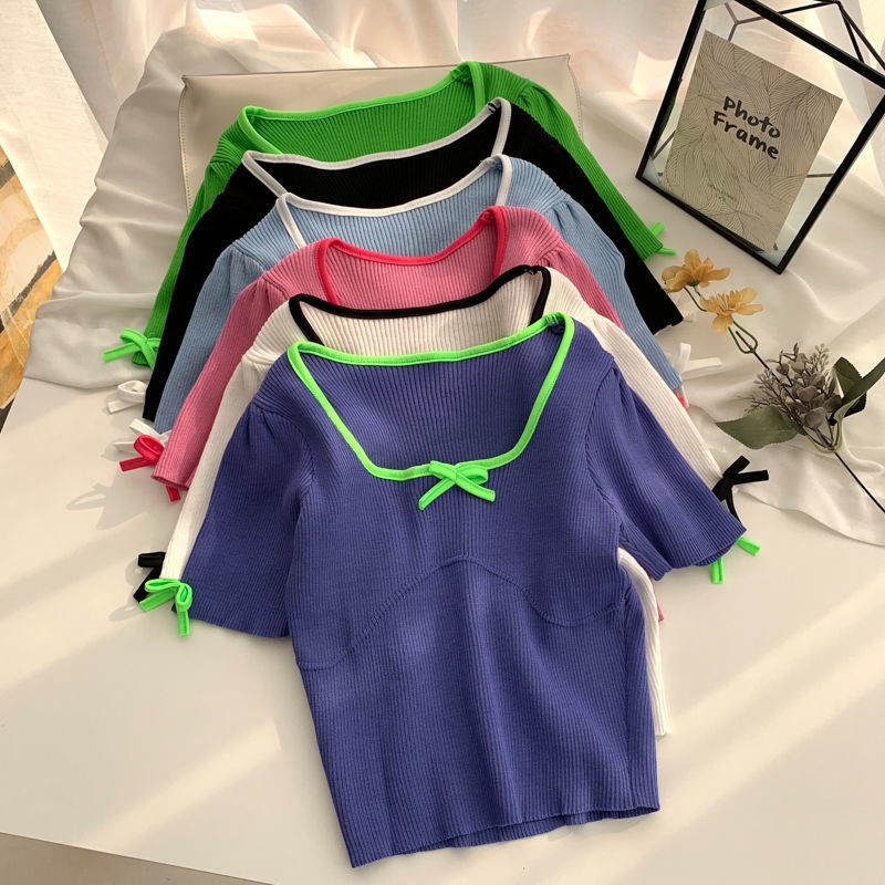 Áo thun tay ngắn cổ tròn năng động đáng yêu cho nữ