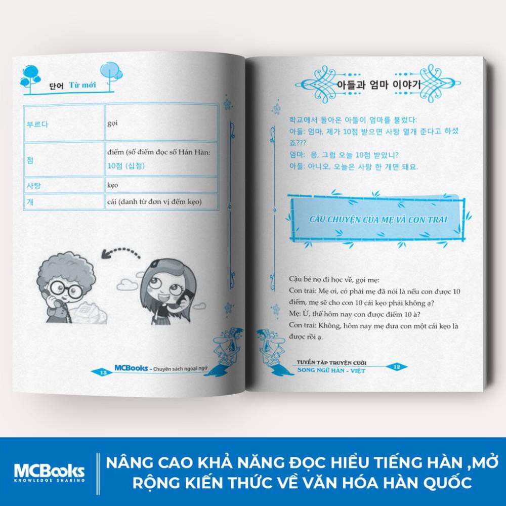 Sách - Tuyển Tập Truyện Cười Song Ngữ Hàn Việt - Vui Học Tiếng Hàn [MCBooks]