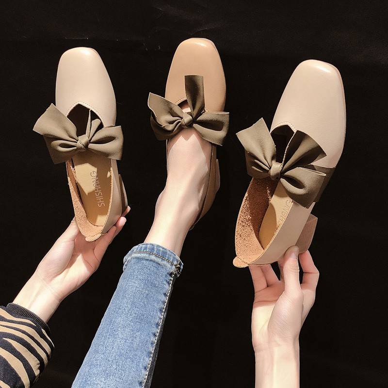 Giày Búp Bê Mũi Vuông Đính Nơ Thời Trang 2021 Cho Nữ | BigBuy360 - bigbuy360.vn