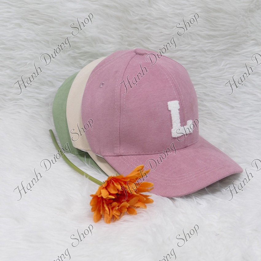 Nón kết nhung cao cấp mũ lưỡi trai nhung thêu lông xù chữ L thời trang cá tính phù hợp cả nam và nữ