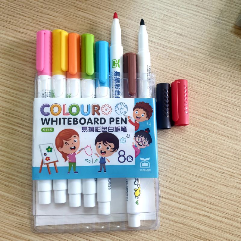 Bộ 8/12 màu bút dạ vẽ bảng trắng xóa được