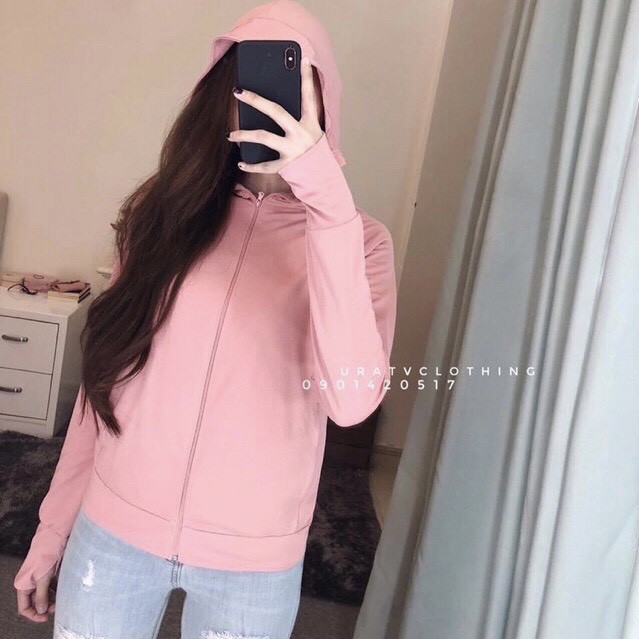 Áo chống nắng G.U thông hơi, dáng ngắn