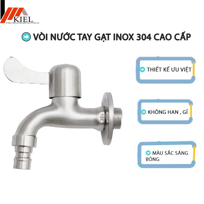 Vòi nước, vòi hồ tay gạt Inox 304 cao cấp xả nước siêu mạnh với thiết kế ưu việt .