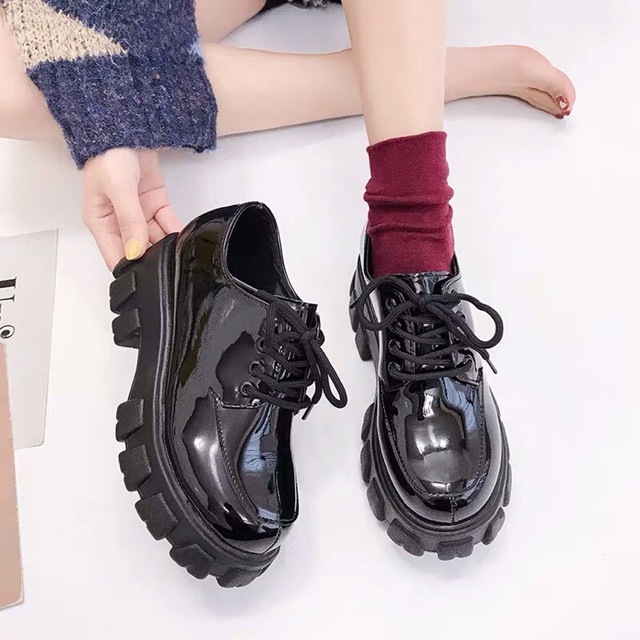 (Sẵn) Giày oxford nữ đế cao da Pu bóng dáng Ulzzang hàn quốc độn đế - 3 ảnh thật cuối (G1) | BigBuy360 - bigbuy360.vn