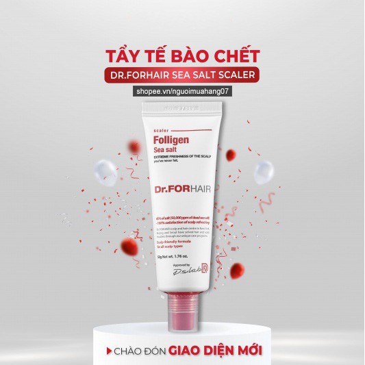 Tẩy Tế Bào Chết Da Đầu Dr.FORHAIR chuyên sâu, Sạch Nhờn Giữ Ẩm Hạn Chế Chẻ Ngọn Dr For Hair Sea Salt Scaler