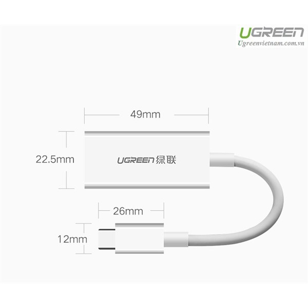 Cáp chuyển đổi USB Type-C to Displayport (Female) Ugreen 40372 chính hãng
