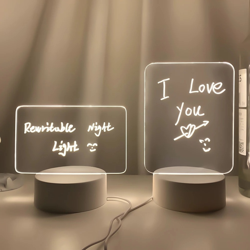 Bảng Ghi Chú Có Đèn Led Kết Nối USB Kèm Bút / Quà Tặng Cho Bạn Gái / Bé Gái