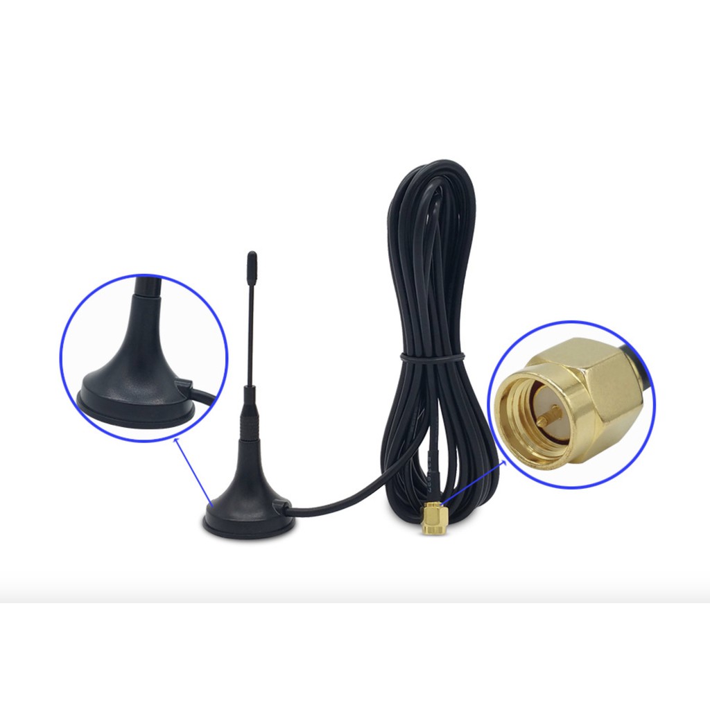 Anten thu sóng 3G/4G chuẩn SMA/TS9 17dBi thân 9cm cáp dài 3m | BigBuy360 - bigbuy360.vn