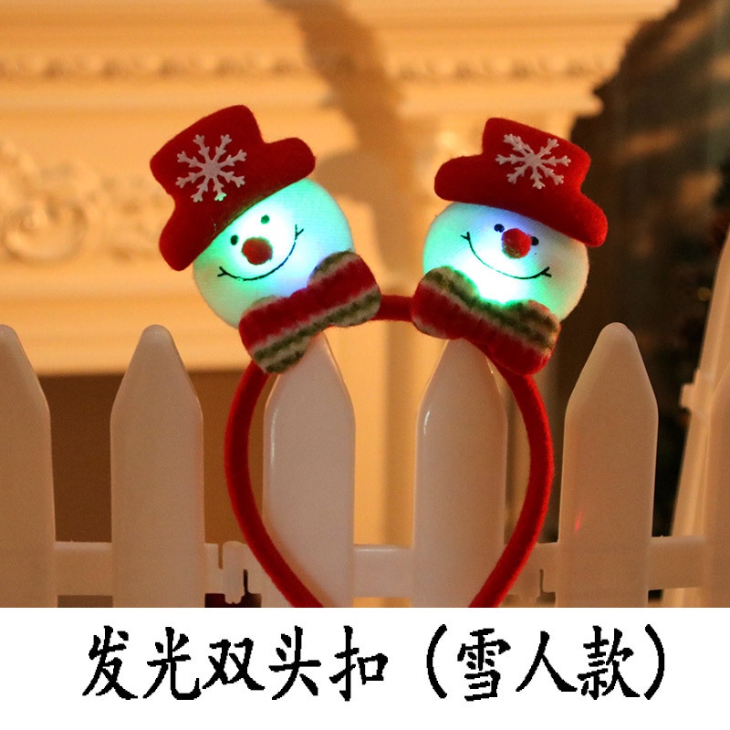 Băng đô có đèn LED hình ông già noel/người tuyết/tuần lộc với pin cho bé gái