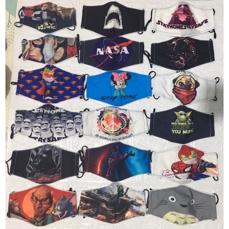 Combo 10 mẫu khẩu trang khác nhau