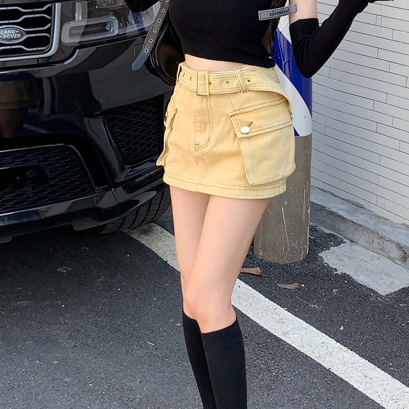 Chân Váy Denim Lưng Cao Dáng Chữ a Thời Trang Mùa Hè Quyến Rũ Cho Nữ