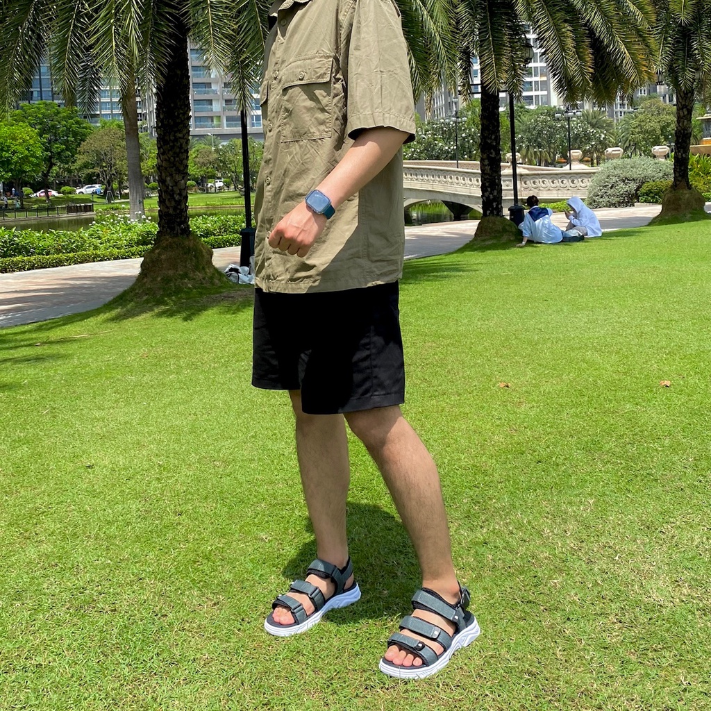 Giày Sandal Nam Nữ Unisex The BiLy Quai Ngang Dây Dù Đế Phylon Siêu Êm Nhẹ Màu Xám-BLDTMD04-Xám