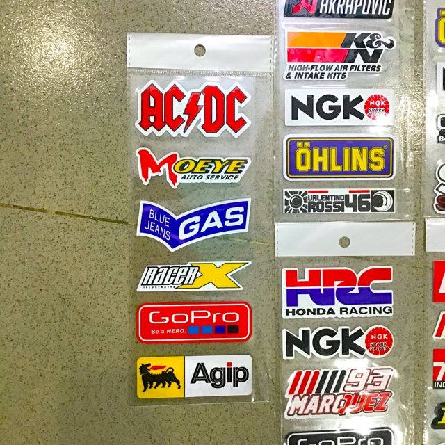 Decal - Tem Xe Loại Tốt Bộ 6 Tem Các Thương Hiệu Đồ Chơi Xe Nổi Tiếng