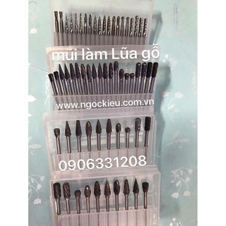 BỘ 20 MŨI MÀI GỖ - MŨI DOA CÁN 3MM X 3MM