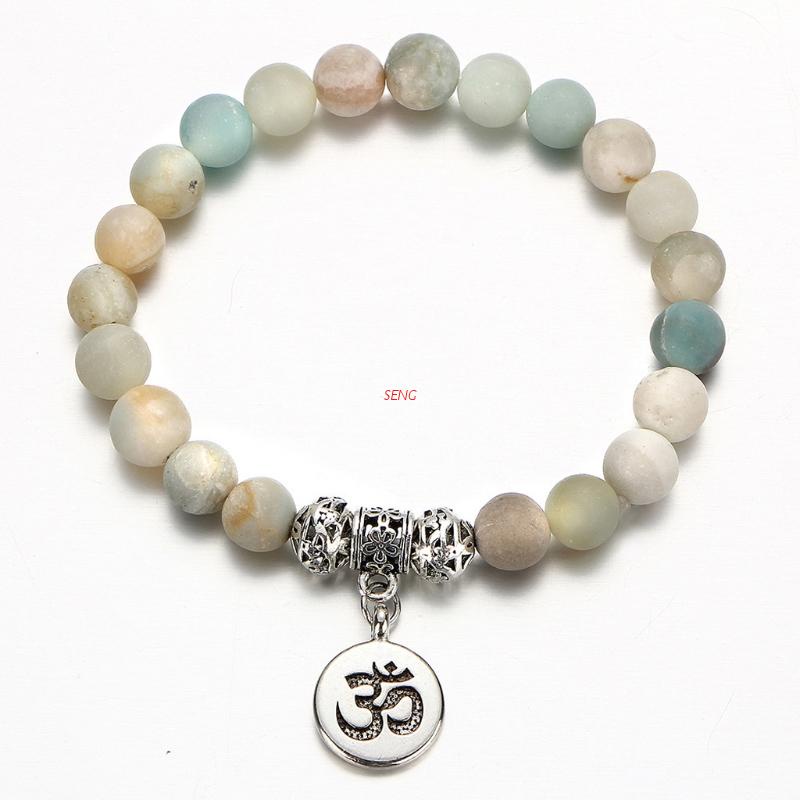 seng Mala Amazonite Bead Bracelet For Yoga Buddhist Rosary Prayer Agate Jade Jewelry