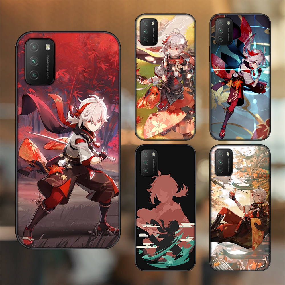 Ốp lưng Xiaomi Poco M3 viền đen in hình Kazuha Genshin Impact