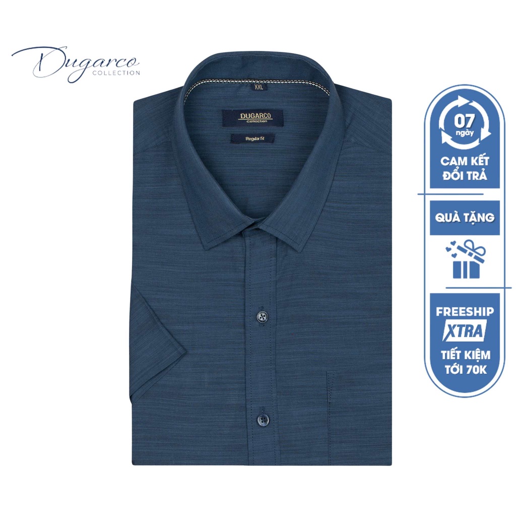 Áo sơ mi DUGARCO nam tay ngắn dáng Regular fit, chất liệu cotton cao cấp 92SMS21112