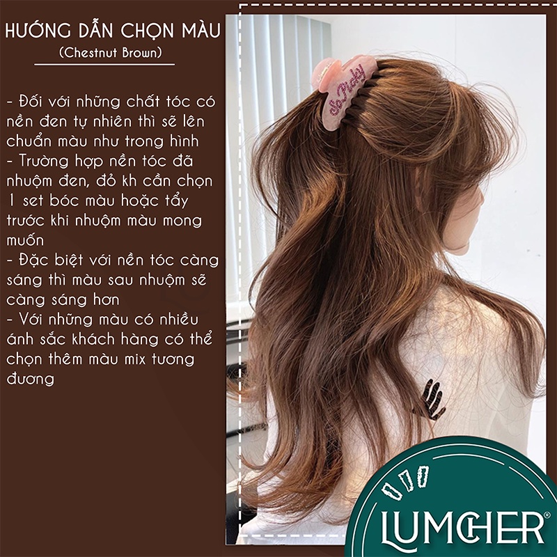 Thuốc nhuộm tóc Nâu Hạt Dẻ không tẩy tại nhà chính hãng Lumcher LC18