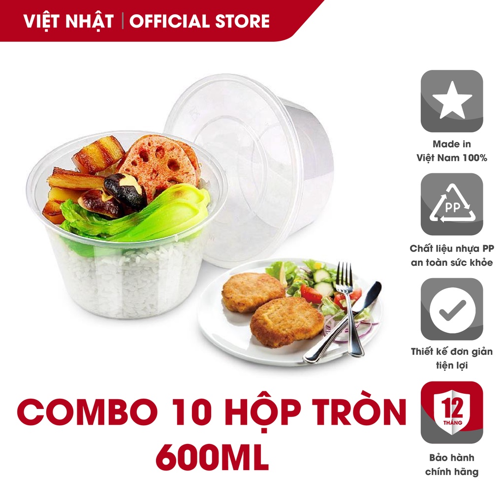 10 Hộp Tròn Trữ Đông Có Nắp, Chia Thức Ăn Tiện Dụng Bảo Quản Ngăn Đá Làm Caramen Bánh Flan - BYI House