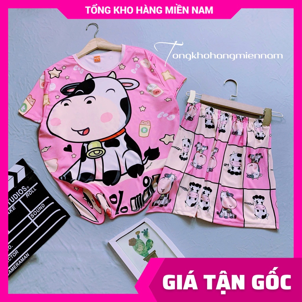 Đồ bộ bò sữa doremon kitty pokemon hoạt hình dễ thương cho bé trai bé gái phom 35kg Size S