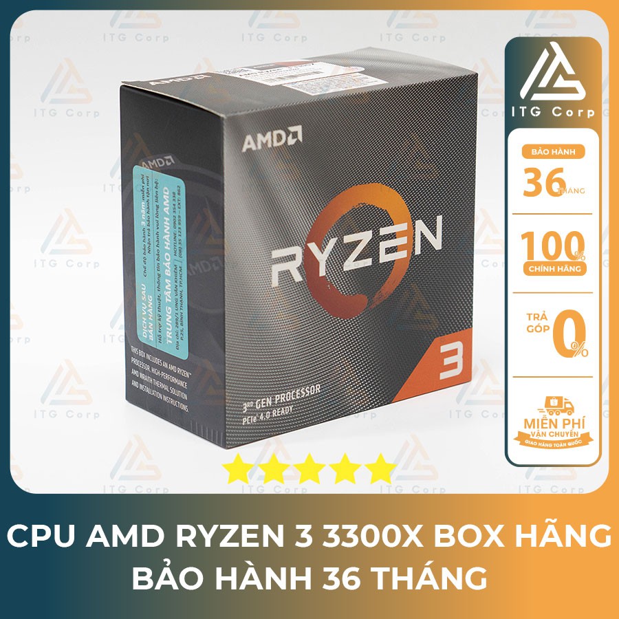 CPU AMD Ryzen 3 3300X - Box Hãng Có Bảo Hành 36 Tháng