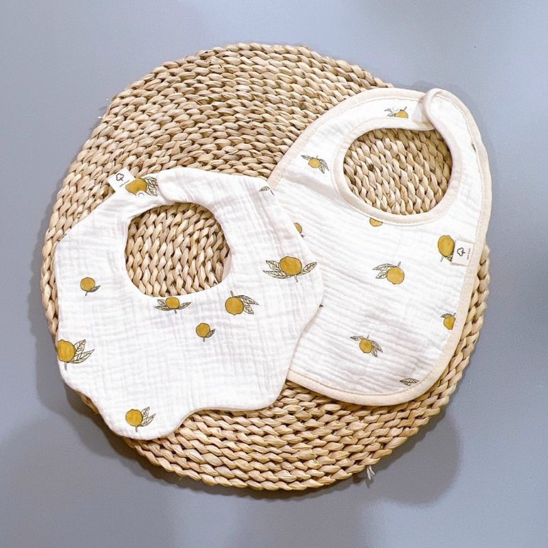 Yếm Chữ U Vuông Muslin 4 lớp - Yếm Tròn Xô  Xoay 360 Độ Dày Dặn Siêu Mềm, Mịn Cho Bé Từ Sơ Sinh Đến Khi Ăn Dặm