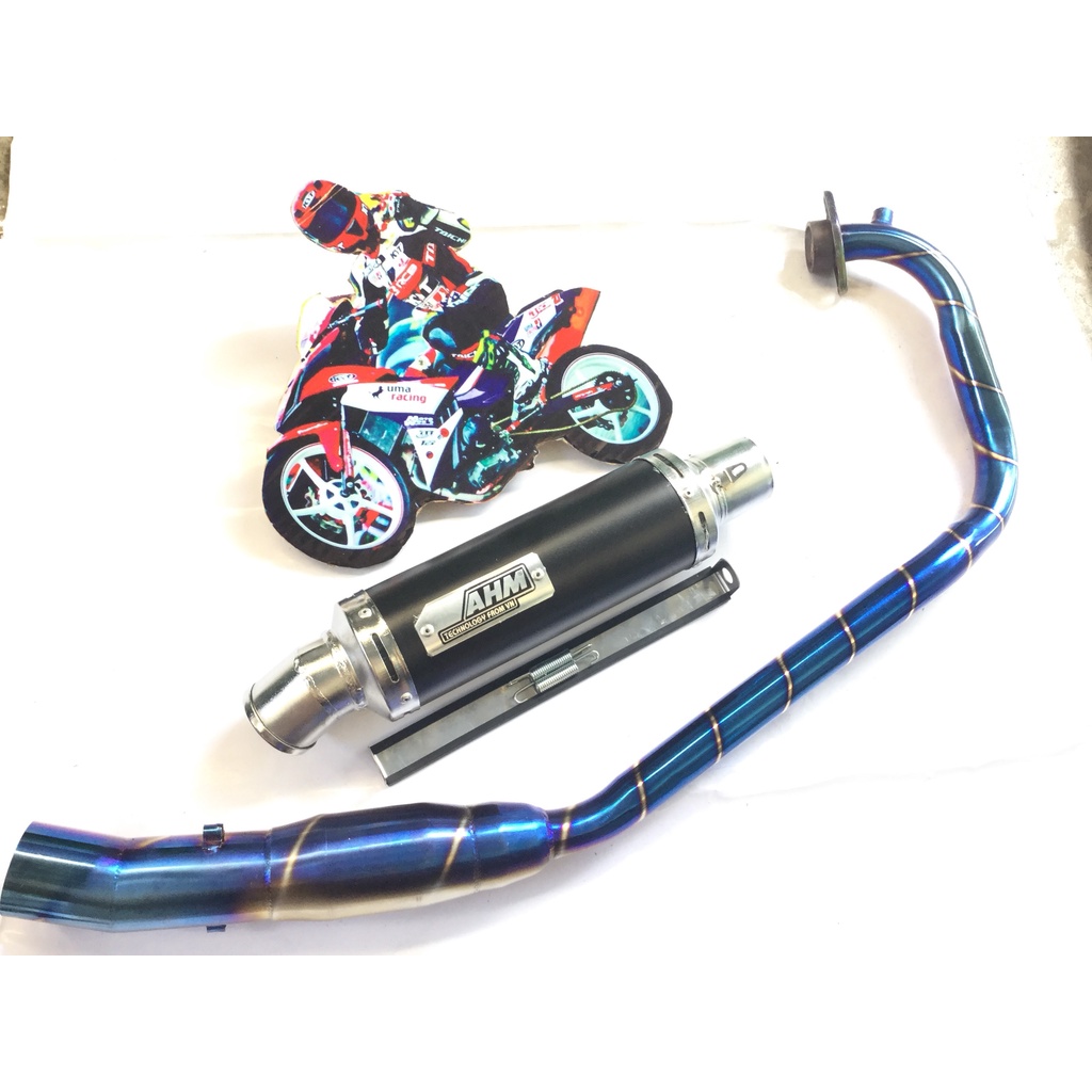 Pô AHM ĐEN cả cổ bầu hơi titan exciter, winer, sonic, raider, satria, gsx, TFX,R15,...