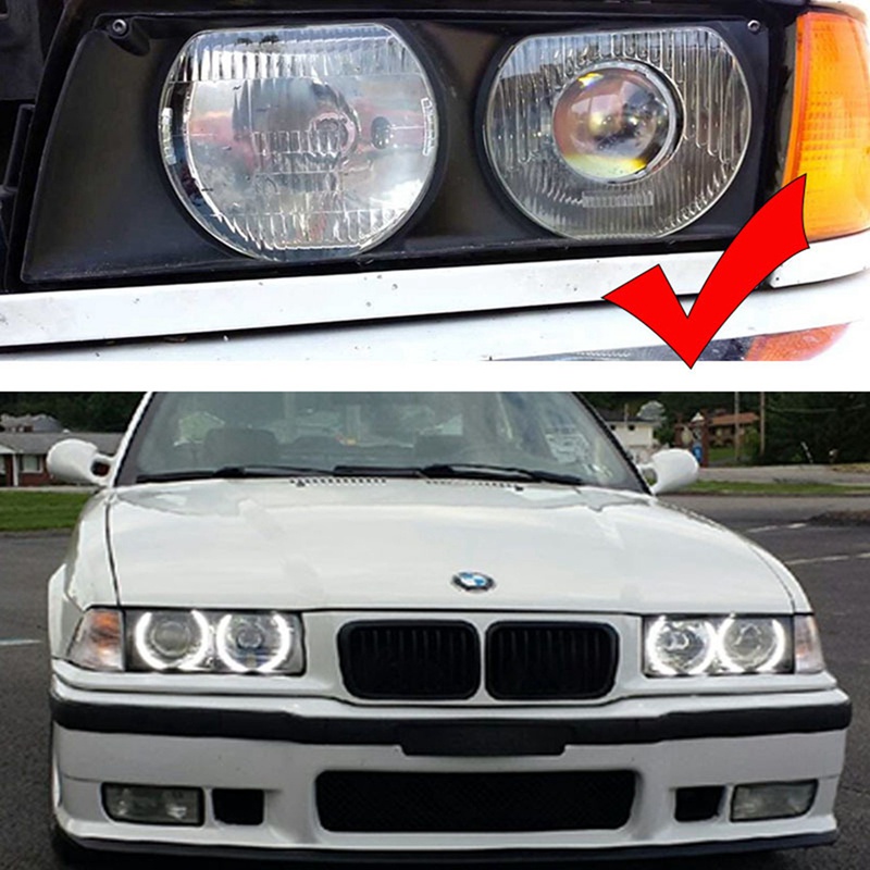 Bộ 4 Đèn Pha LED CCFL Màu Trắng Hình Tròn Cho BMW E36 E46 E39 E38