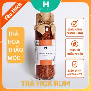 Trà Hoa RUM 100% Tự Nhiên Làm Đẹp Da Lưu Thông Máu Ngừa Bệnh Tim Mạch Hemilys Tea Chai 50g