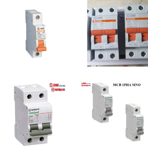 Aptomat Sino Vanlonk 1 Pha Và 2 Pha 16A Đến 63A, Át Sino 1 Cực Và 2 Cực 16c, 20c, 32c, 40c, 50c, 63c.
