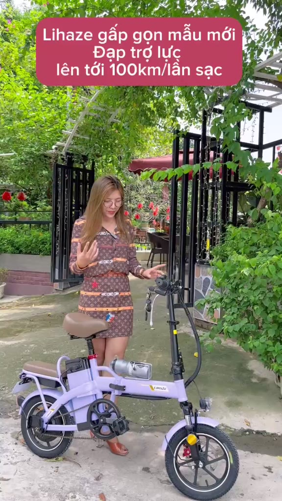 ❎[𝐆𝐢𝐚́ 𝐭𝐚̣𝐢 𝐤𝐡𝐨] Xe điện Lihaze Dylex gấp gọn [ MẪU MỚI ] bánh 14ich có trợ lực đạp | BigBuy360 - bigbuy360.vn