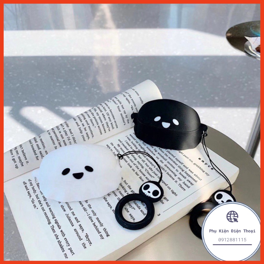 ☘️Tặng kèm móc tay☘️ Case bao airpod silicon 1 2 3 Pro Con Ma - Vỏ bọc đựng tai nghe không dây i11 i12...Airpods Ghost