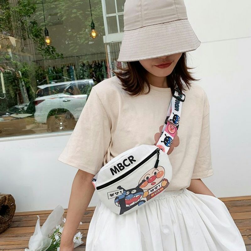 Túi bao tử đeo vai MBCR chất vải canvas có đường dẫn tai nghe điện thoại thời trang phong cách trẻ trung siêu cá tính