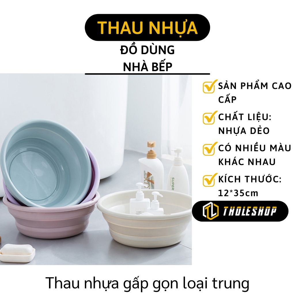 Thau Nhựa - Chậu Xếp Gọn Silicone Loại Trung Đa Năng, Tiết Kiệm Không Gian 7861