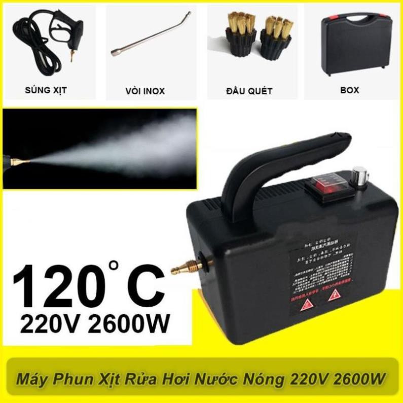 Máy Phun Xịt Rửa Xe Vệ Sinh Nhà Cửa Bằng Hơi Nước Nóng 220V 2600W