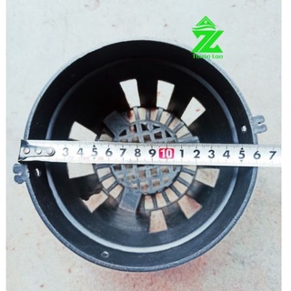 Chậu nhựa đen trồng lan f16
