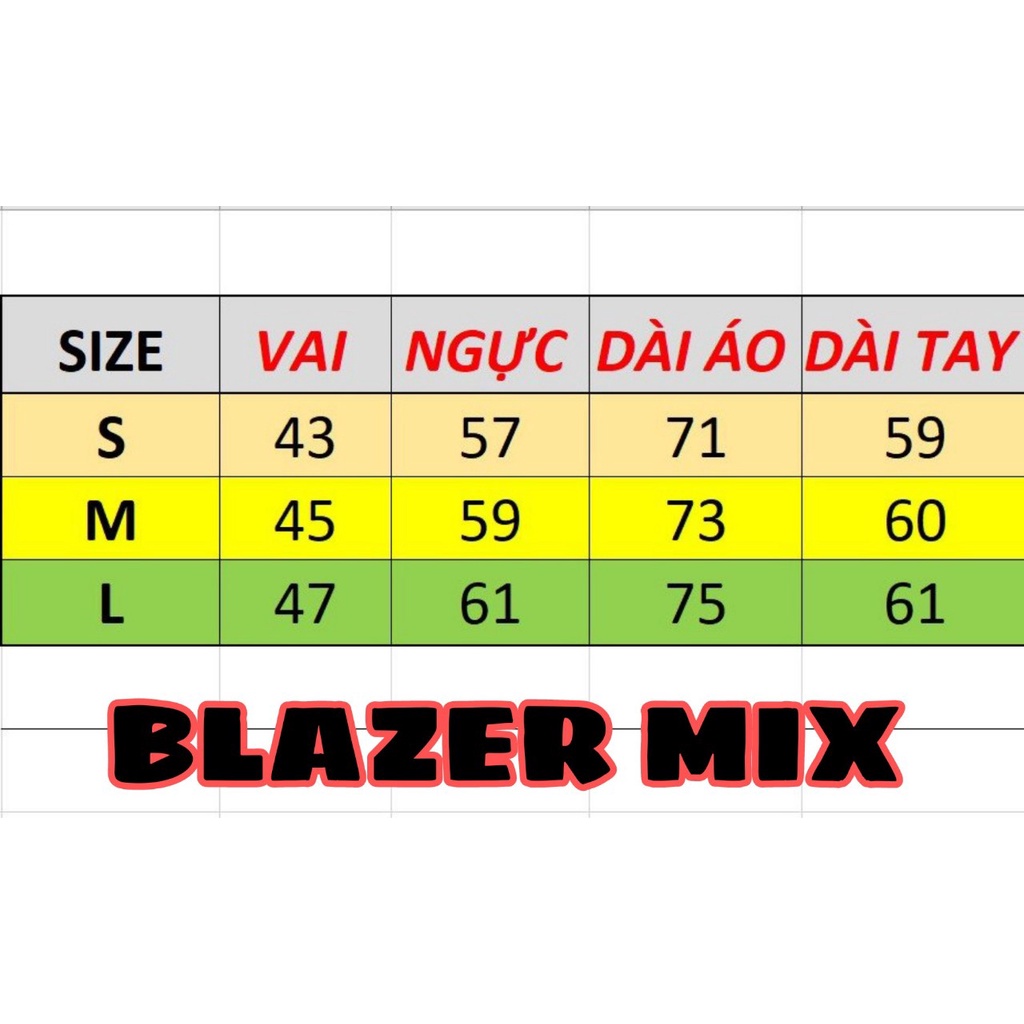 BLAZER MIX, TRƠN HOẶC PHỐI NỬA THÂN, MÀU TRẮNG ĐEN FORM RỘNG GIRAN