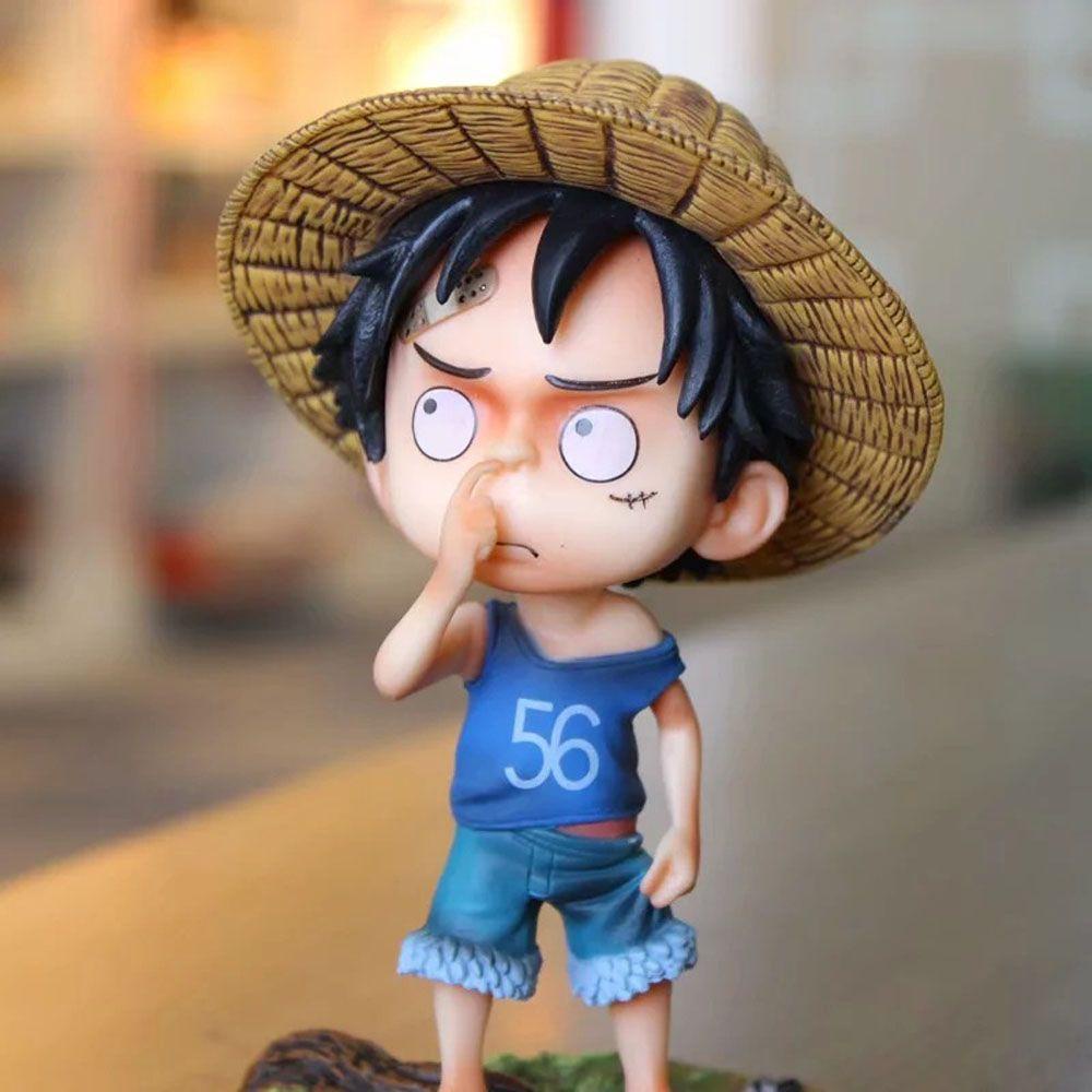 Mô Hình Nhân Vật Luffy Đội Mũ Rơm 15cm Trang Trí