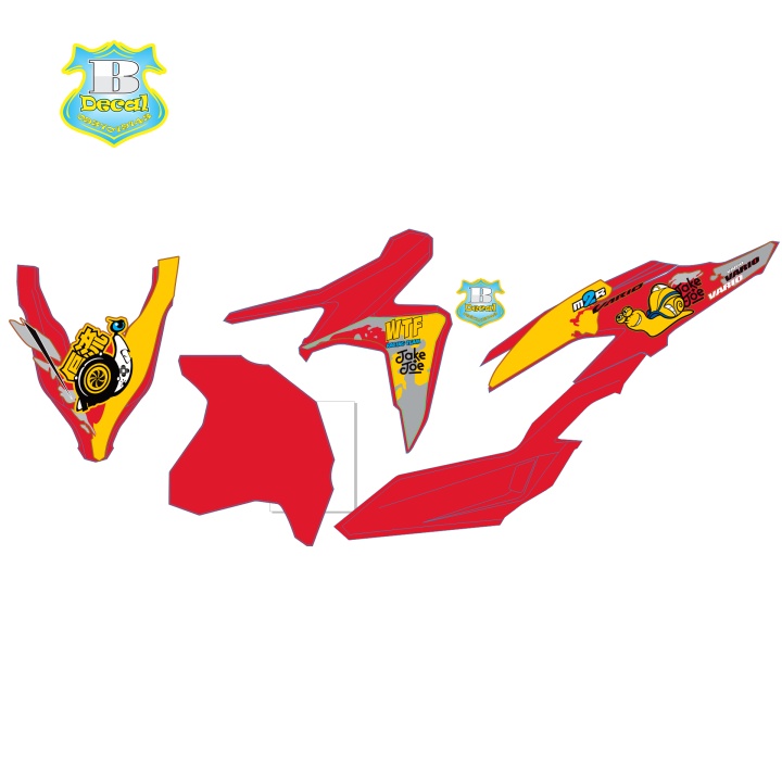 ( Quí khách vui lòng mang ra tiệm cho thợ dán ) Tem vario 150 ốc sên đỏ