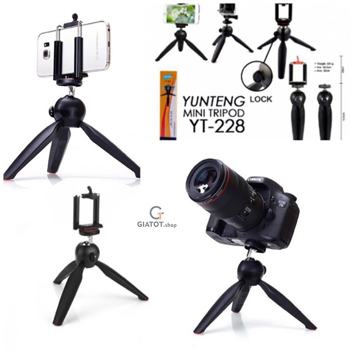 Combo Chân đế chụp hình bluetooth 1288 và Tripod 1288 Yunteng cao cấp